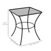 Square Garden Metal Bistro Table Outdoor Patio Coffee Side Desk 23.6