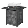 Propane Fire Pit Table, 28 Inch Gas Fire Pit with Explosion-Proof Net and Glass Wind Guard, Gas Tank Holder