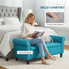 50 Inches Storage Ottoman, Upholstered Bedroom Bench with Rolled Arms and Button Tufted Storage