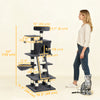 52 Inch Large Cat Tree for Indoor Cats, Dark Grey