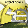 3-4 Person Camping Tent with 2 Rooms, 3000mm Waterproof Portable Family Tent with Carry Bag, Yellow