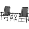 3 Pieces Patio Bistro Set, Outdoor Folding Table and Chairs Set, Metal Patio Furniture Set with Cup Holders