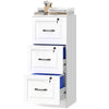 3 Drawer File Cabinet with Lock, Vertical Filing Cabinet with Adjustable Hanging Bars for A4 and Letter Size, White