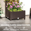 Raised Garden Bed with Trellis, Plastic Raised Flower Bed with Drainage Holes and Drain Plugs, 16