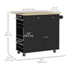 Kitchen Island with Power Outlet and Drop Leaf, Rolling Kitchen Cart with 2 Drawers and Adjustable Shelves