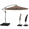 9.6ft Offset Patio Umbrella Garden Hanging Parasol Banana Cantilever Umbrella with Base, Crank