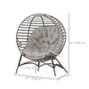 Egg Chair, Patio Lounge Chair, Foldable Basket Chair with Large Seat Cushion, Side Pocket
