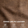 PU Leather Accent Chair, Mid Century Modern Armchair with Spring Seat Cushion, Tufted Back, Wood Legs, Brown