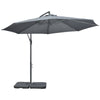9.6ft Offset Patio Umbrella Garden Hanging Parasol Banana Cantilever Umbrella with Base, Crank