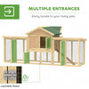 Wooden Chicken Coop, Outdoor Backyard Garden Large Rabbit Hutch with Nesting Box, Run, Ramp, Drawer