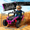 Qaba 12V Kids Ride On Truck with Dual Motors, Rear Suspension, Remote Control for 3-5 Years Boys Girls, Pink
