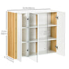 Wall Mounted Medicine Cabinet with Mirror Wall Mirror Cabinet with 3 Doors and Adjustable Storage Shelves White