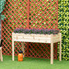 46'' x 24'' Raised Garden Bed, Wooden Elevated Planter Box with Non-Woven Liner for Vegetable, Flower, Herb in Patio, Backyard, Balcony
