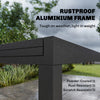 Aluminum Expandable Outdoor Dining Table with Tempered Glass Tabletop and Aluminum Frame, for Garden, Backyard, Black