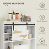 Over-Over The Toilet Storage Shelf with Sliding Barn Door, Bathroom Cabinet with Compartments & Adjustable Shelf, White