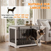 100 cm Dog Crate Furniture with Sliding Barn Door for Large Breeds, White