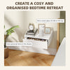 Set of 2 Wall Mounted Bedside Tables, Floating Nightstands with Drawer for Bedroom, White
