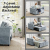 3‑in‑1 Convertible Sofa Bed, Pull Out Sleeper Sofa with USB Charging, Adjustable Backrest, Side Pockets