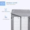 Outdoor Dog Kennel with Waterproof UV-Resistant Cover, 8 x 4 x 6 ft