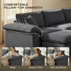 Sectional Sofa, L Shaped Sofa with Deep Seat, Movable Ottoman and Pillow-top Armrests