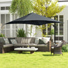 10x10ft Cantilever Umbrella Rotatable Square Market Parasol, 4 Adjustable Angle for Outdoor Backyard Patio Dark Grey