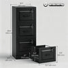 3 Drawer File Cabinet with Lock, Vertical Filing Cabinet with Adjustable Hanging Bars for A4 and Letter Size, Black