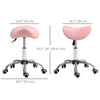 Cosmetic Stool 360° Rotate Height Adjustable Salon Massage Spa Chair Hydraulic Rolling Faux Leather Saddle Stool, Pink