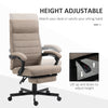 Office Chair, Linen High Back Computer Desk Chair, Swivel Recliner with Adjustable Height, Footrest and Padded Armrest, Brown