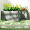 Set of 2 Galvanized Metal Planters for Outdoor Plants, 4' x 2' x 2' Raised Garden Bed, Distressed Dark Brown