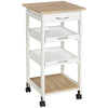 Kitchen Island Rolling Trolley Utility Serving Cart with Drawer  Grey