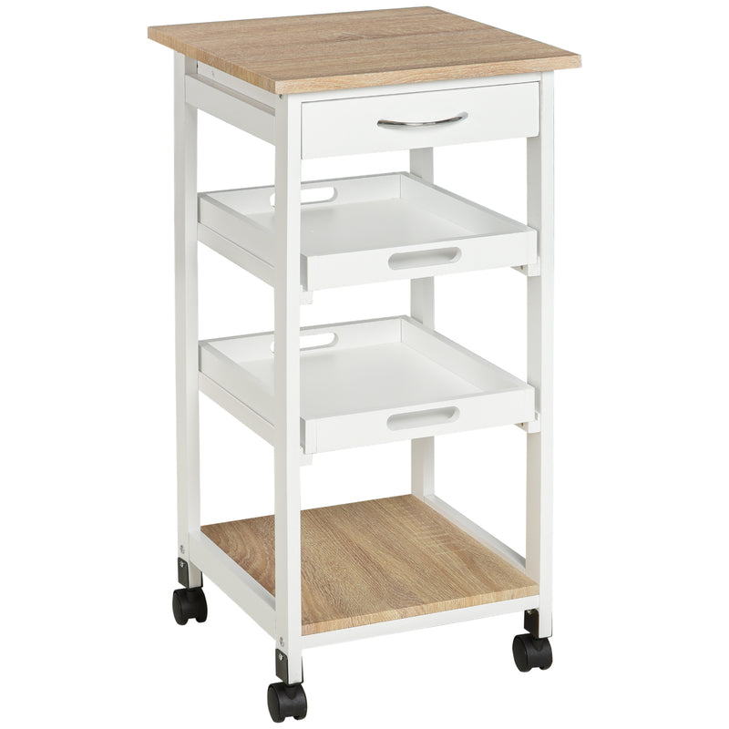 Kitchen Island Rolling Trolley Utility Serving Cart with Drawer  Grey