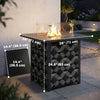 Propane Fire Pit Table, 28 Inch Gas Fire Pit with Explosion-Proof Net and Glass Wind Guard, Gas Tank Holder