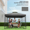 10' x 10' Gazebo Canopy Replacement Cover, 2-Tier Garden Gazebo Roof Replacement, UPF30+, TOP COVER ONLY, Dark Grey