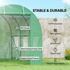 11.5' x 6.6' x 6.6' Walk-in Tunnel Greenhouse Garden Plant Seed Growing Warm House Outdoor Hot House w/ Roll Up Door, Windows, PE Cover Green