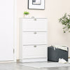 Shoe Cabinet with 3 Flip Drawers, Narrow Shoe Storage Cabinet, Holds 12 Pairs for Entryway, Hallway, White