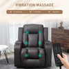 Swivel Massage Recliner Chair Rocker, Overstuffed Manual Reclining Sofa, PU Leather Rocking Chair with Side Pockets, Cup Holders, for Living Room, Nursery