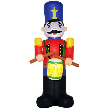 6 Ft Tall Nutcracker Toy Soldier Outdoor Lighted Airblown Inflatable Christmas Lawn Decoration