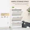 Shoe Cabinet with 3 Flip Drawers, Narrow Shoe Storage Cabinet, Holds 12 Pairs for Entryway, Hallway, White