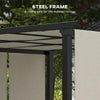 10' x 10' Metal Pergola, Outdoor Pergola with Retractable Canopy, for Garden, Patio, Backyard, Deck, Beige