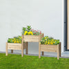 Freestanding Wooden Plant Stand, 3 Tier Raised Garden Bed for Vegetables, Herb and Flowers, Natural