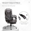 High Back Office Chair PU Leather Executive Office Chair with Retractable Footrest Padded Armrest Coffee