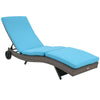 Outdoor Adjustable Wicker Chaise Lounge Chair with Cushion & Wheels for Patio, Deck, Poolside