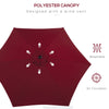 8.5FT Patio Umbrella, Round Garden Parasol with 6 Ribs, Market Sunshade Tilt Canopy w/ Crank Handle for Outdoor, Wine Red
