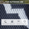 Reversible Outdoor RV Rug, 9' x 18' Patio Floor Mat, Plastic Straw Rug, Dark Blue and White