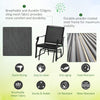 3 Piece Patio Glider Set Outdoor Gliders with Breathable Mesh Seat, Glass Top Table for Garden, Yard, Black
