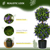 2.3ft Set of 2 Artificial Plants, Lavender Flowers Ball Trees with Pot, for Home Indoor Outdoor Decor