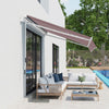 11' x 10' Retractable Awning Fabric Replacement Outdoor Sunshade Canopy Awning Cover, UV Protection, Red & White