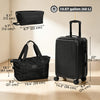 3-Piece Luggage Set, Expandable Carry On Suitcase Set with Travel Duffel Bag, Toiletry Bag, TSA Lock, Hard Shell, Black