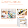 2 Pieces Kids Desk and Chair Set with Storage Pull-Out Drawer for 6-10 Years, Writing, Reading, Drawing