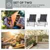 Set of 2 Outdoor Folding Chairs with Adjustable Backrest, Padded Camping Chairs for Outdoor Events, Grey